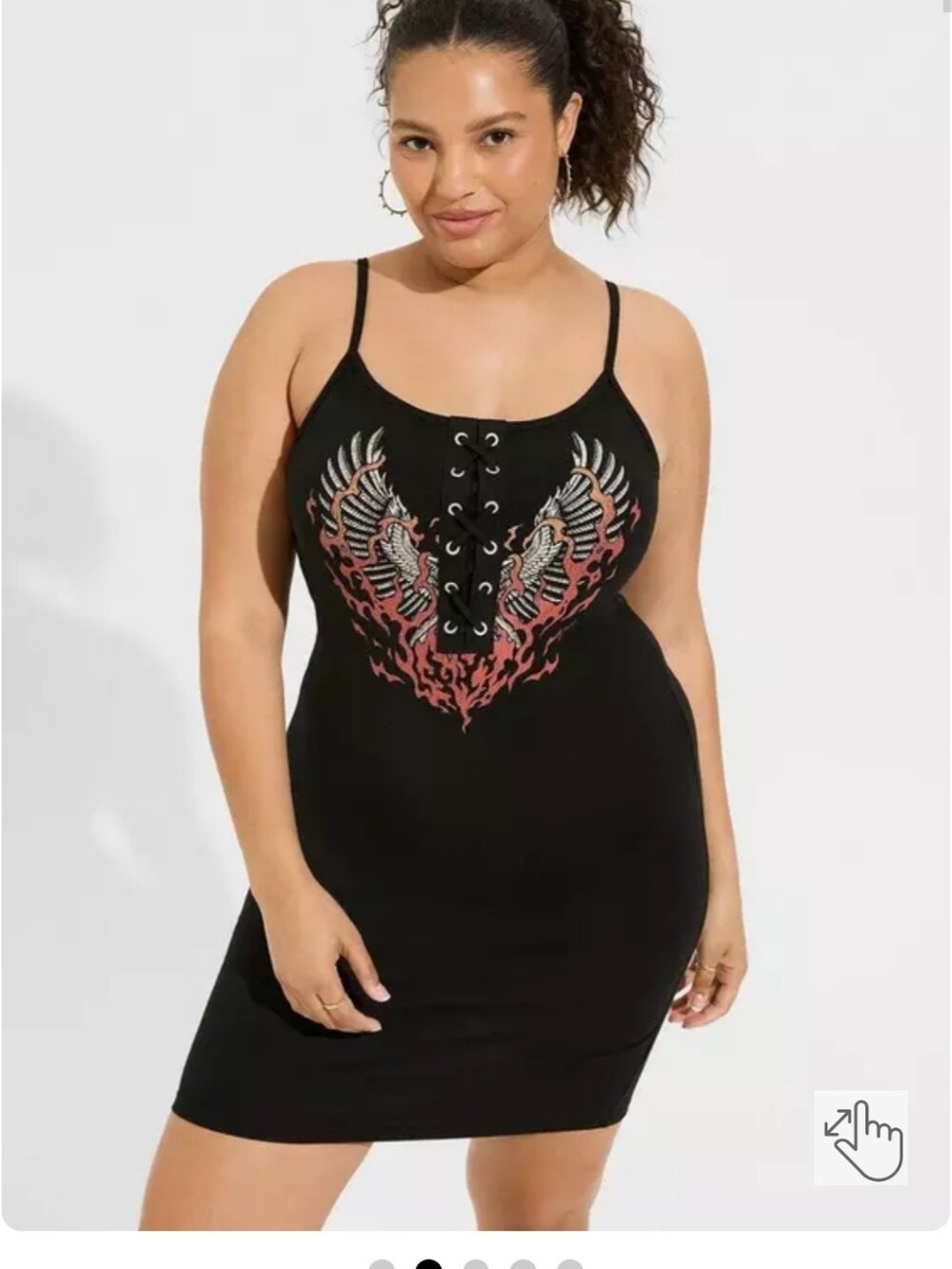 NWT TORRID 1X Mini Foxy Lace Up Cami Dress